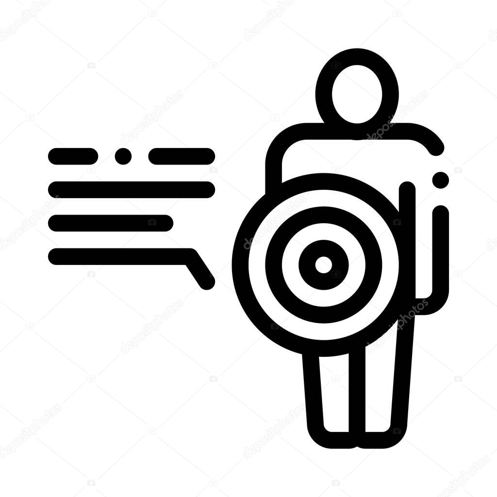 human pain point parsing icon vector outline illustration