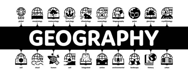 Géographie Éducation Minimal Infographie Bannière vectorielle — Image vectorielle