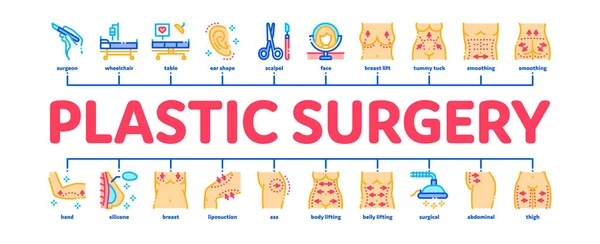 Plastic Surgery Clinic Minimal Infographic Banner Vector — Stock Vector