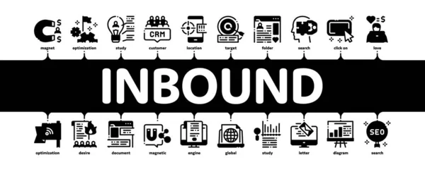 Inbound Marketing Minimaler Infografik Banner Vektor — Stockvektor