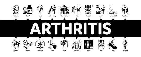 Doença da Artrite Vetor de Banner Infográfico Mínimo — Vetor de Stock