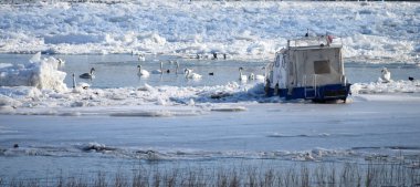 Donmuş nehir tekneleri 
