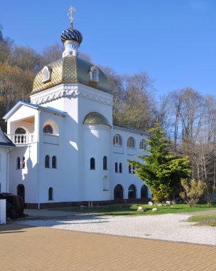 Our Lady, en kutsal Rahibe üst mevki, Mount Athos simgesini onuruna tapınakta. Sochi, Rusya Federasyonu