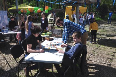 Sochi, Rusya - 8 Nisan 2018: Masa oyunları Sochi açık Fest 2018 