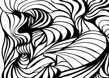 Soyut siyah beyaz dalgalı çizgiler vektör arka plan