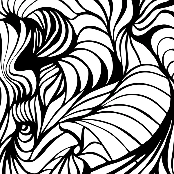 Abstrakt svart och vita vågiga ränder vektor bakgrund — Stock vektor