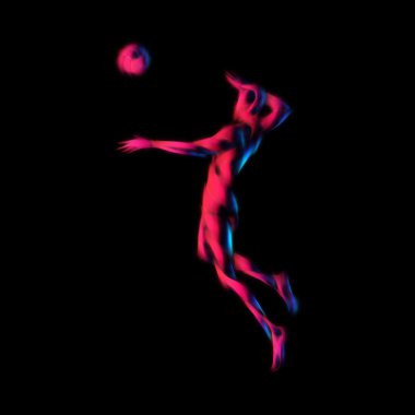 Voleybol saldırgan oyuncu siluet