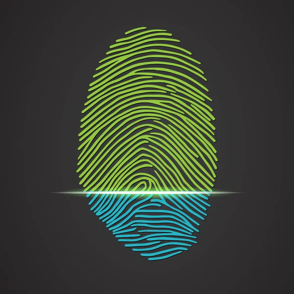 Electronic fingerprint scanner identification — Stock Vector