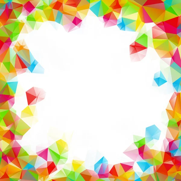 Kleurrijke vierkante veelhoek achtergrond of vector frame — Stockvector