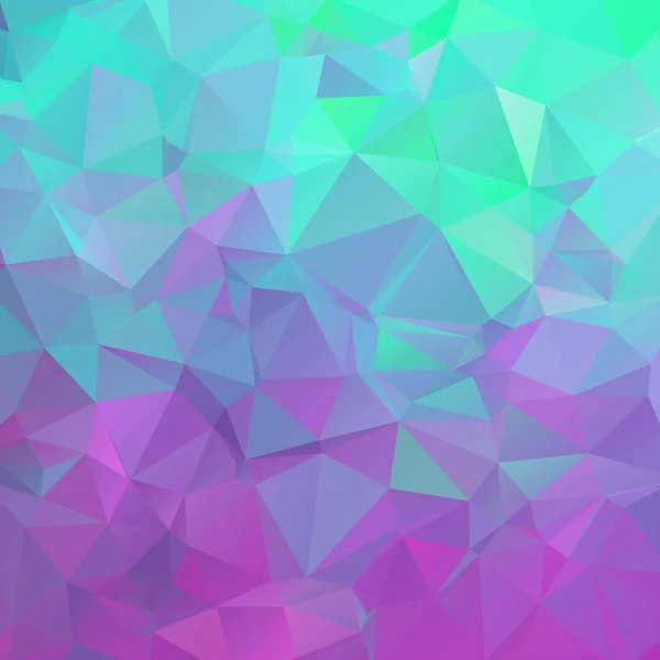 Fondo cuadrado poligonal. Colores de verde azul a púrpura — Vector de stock
