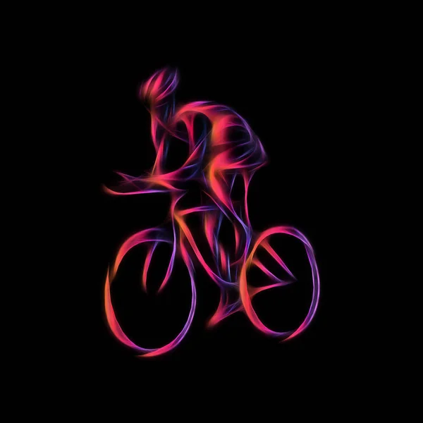 Ciclista en una carrera de motos. ilustración a color — Foto de Stock