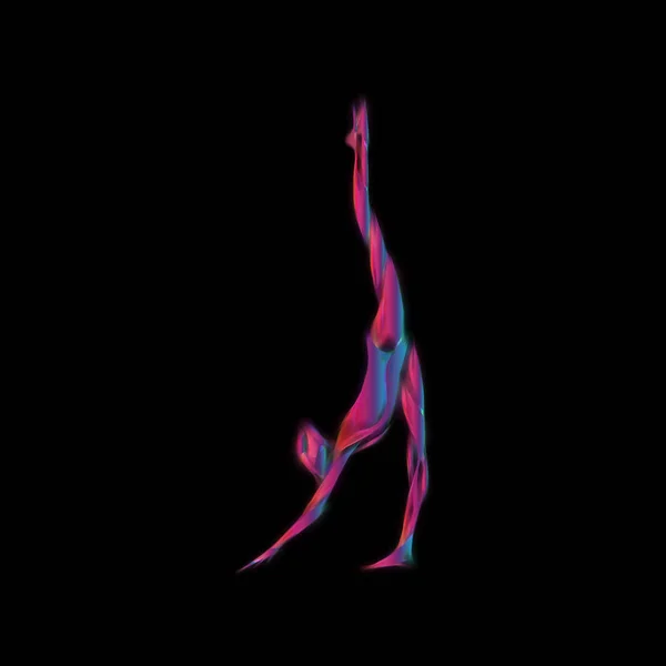 Kreativa silhuetten av Gymnastisk tjej. konst i gymnastik — Stockfoto