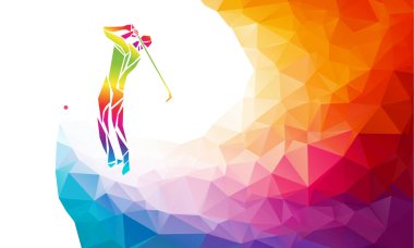 Golf oyuncu silüeti. Vektör eps8