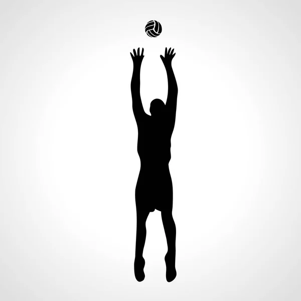 Silueta de voleibol setter, ilustración vectorial — Vector de stock