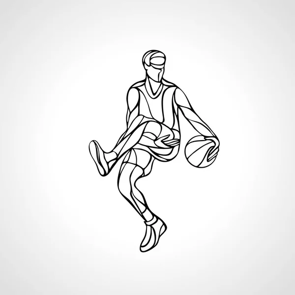 Basketbalový hráč abstraktní silueta — Stockový vektor