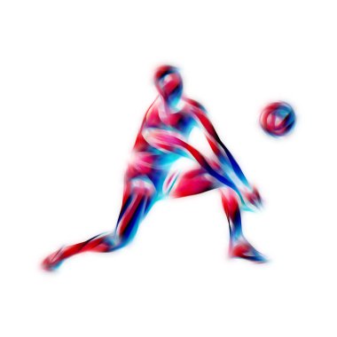 Voleybol oyuncu renk siluet