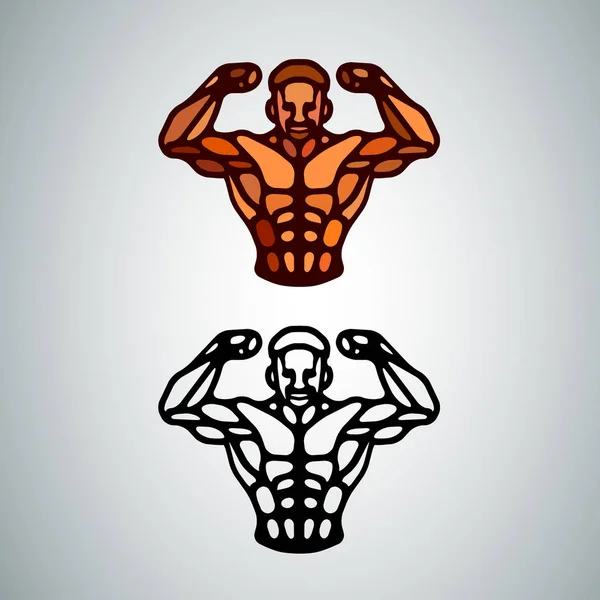 Athletische Männer-Oberkörper-Ikone. einfache Illustration des Bodybuilder-Torsos — Stockvektor