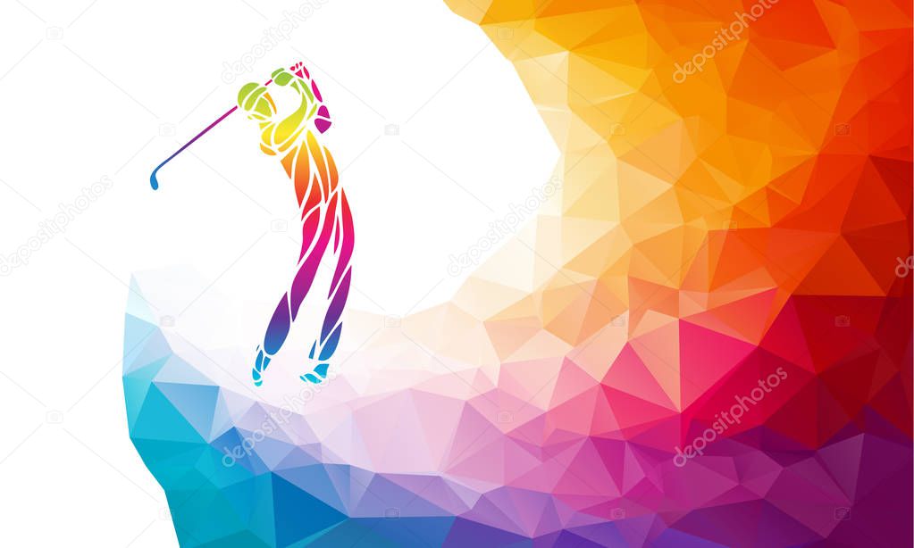 Silhouette of golf player. Vector eps8