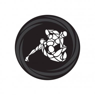 MMA savaşçıları piktogram veya logosu yuvarlak. Boks simgesi