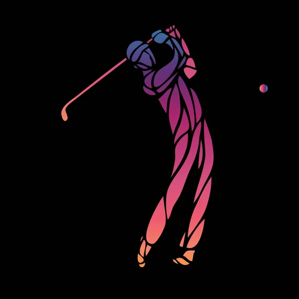 Silhouette du joueur de golf. Vecteur eps10 — Image vectorielle