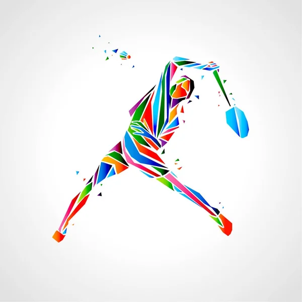 Badminton player abstract vector eps illustration — Stock Vector