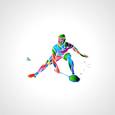 Badminton oyuncu soyut vektör eps çizim