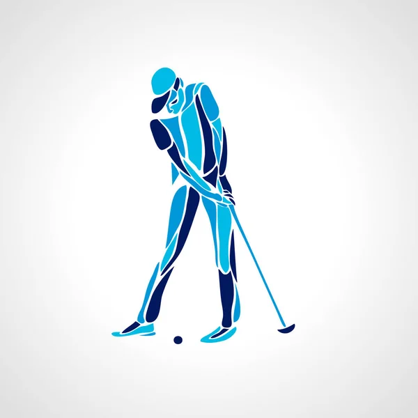 Silhouette du joueur de golf. Vecteur eps8 — Image vectorielle