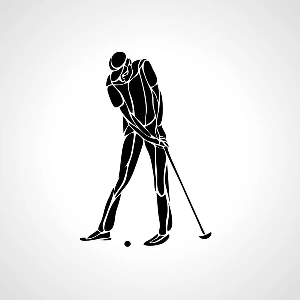 Golf oyuncu silüeti. Vektör eps8 — Stok Vektör