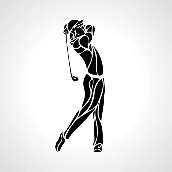 Silhouette of golf player. Vector eps8 — Stock Vector