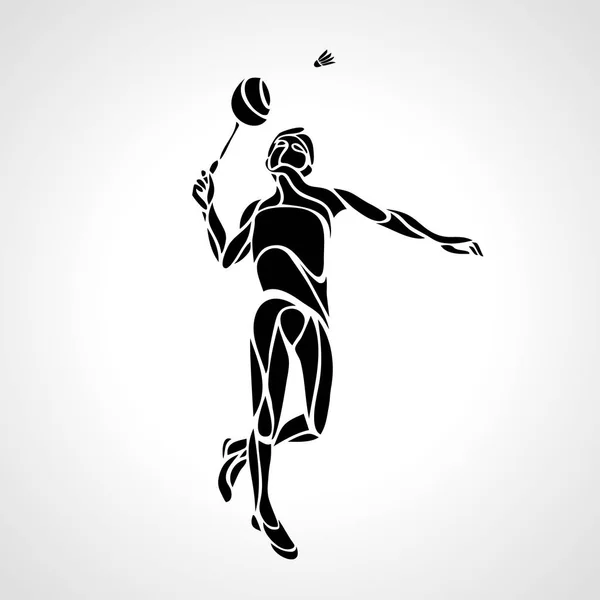 Kreative Silhouette eines abstrakten Badmintonspielers — Stockvektor