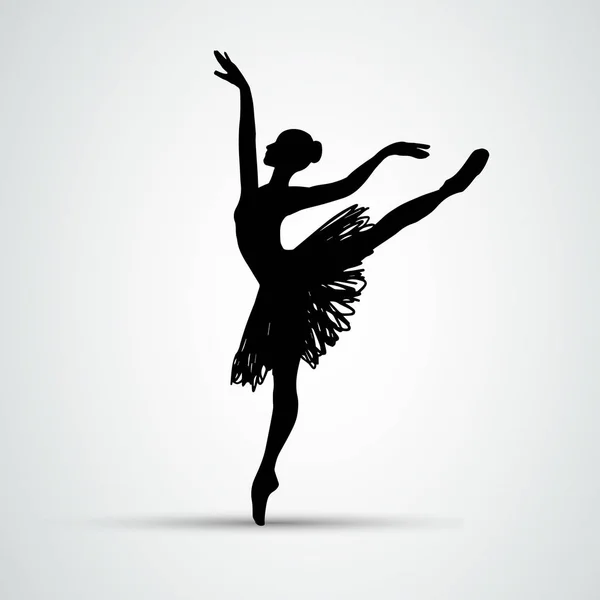 Chica del ballet. Baile mujer vector silueta eps10 — Vector de stock