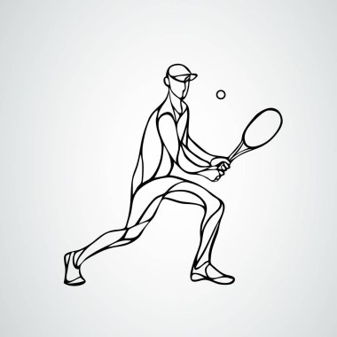 Tenisçi, siyah vektör yaratıcı siluet E10