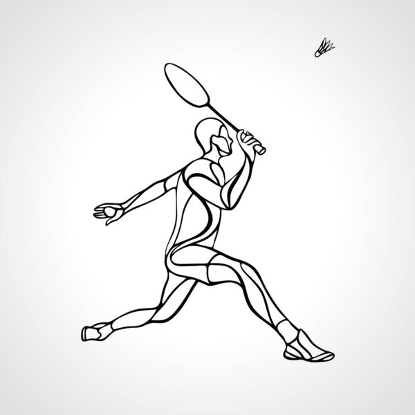 Creative silhouette of abstract badminton player vector