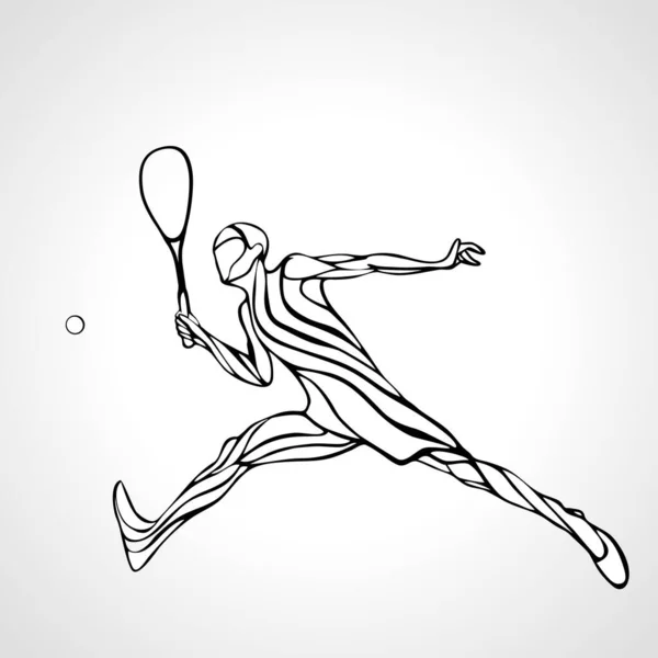 Squash player kreativní abstraktní silueta vektor eps10 — Stockový vektor