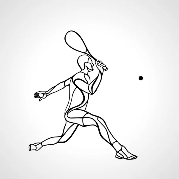 Squash jugador creativo abstracto silueta vector eps10 — Vector de stock