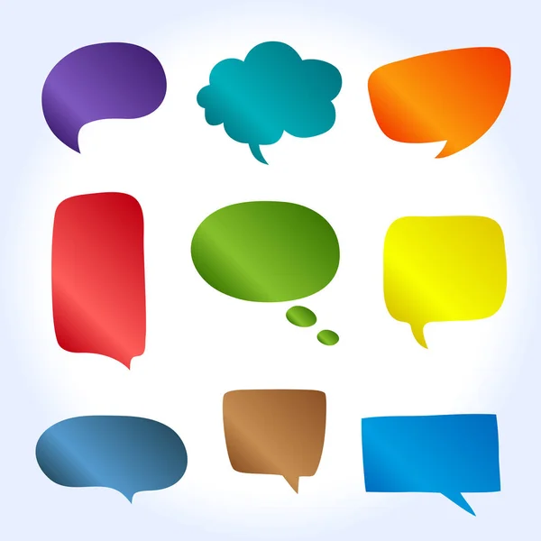 Abstract Vector Speech Bubbles Set with gradient. — Stock Vector