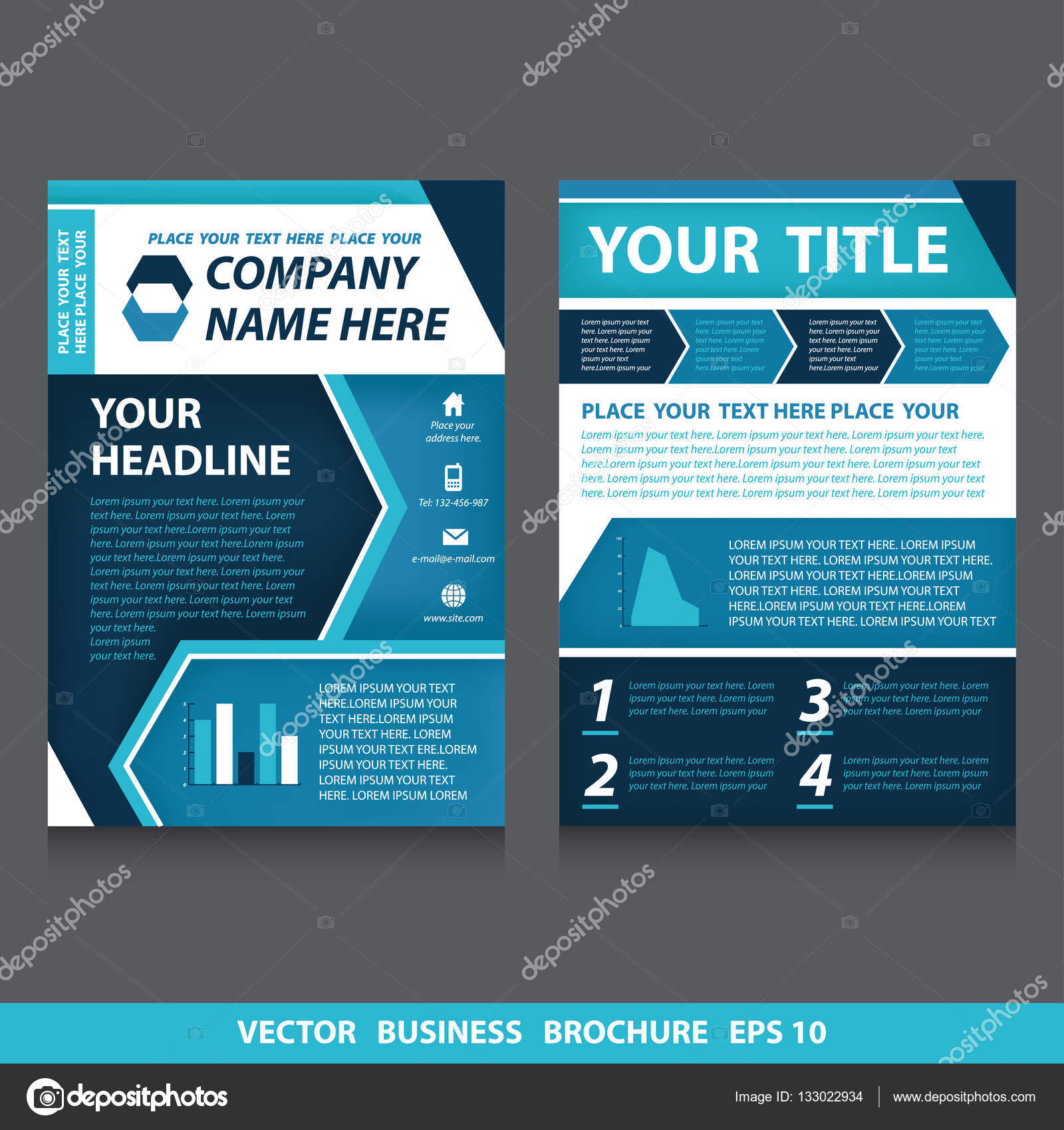 vector flyers brochure with diagram and icons stock vector flyers icons