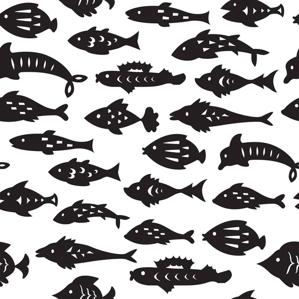 Seamless pattern with sea fishes. — Stock Vector