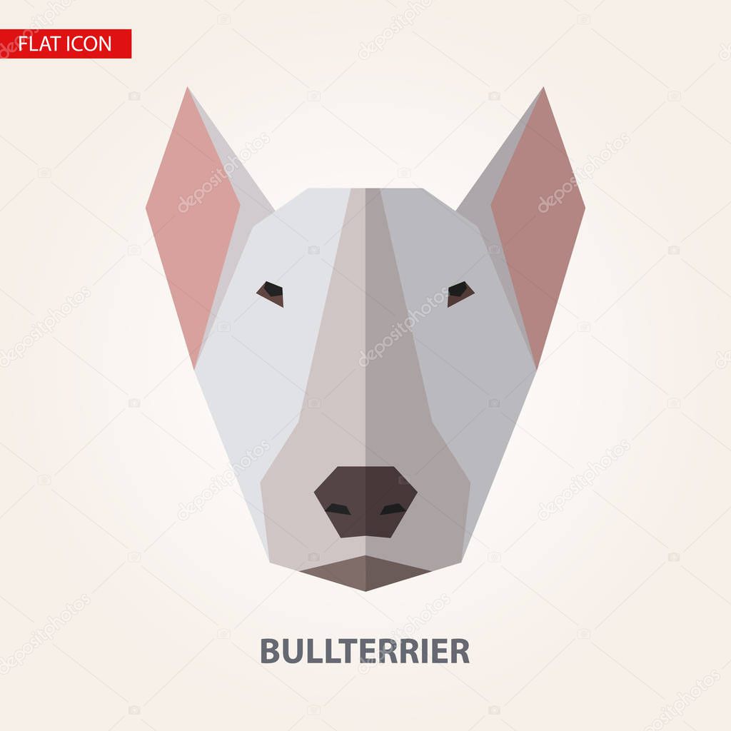 Bullterrier head vector illustration.