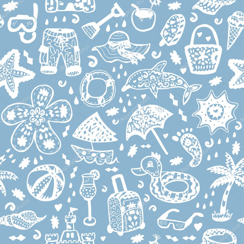 Vector beach pattern for summer.