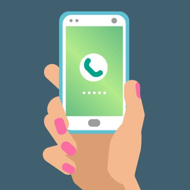 Akıllı bir telefonu tutan el..