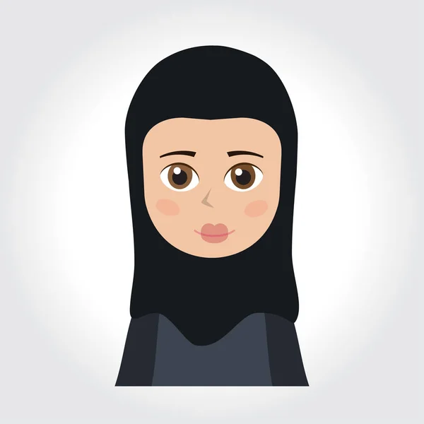 Hijab와 아랍 여자 캐릭터. — 스톡 벡터