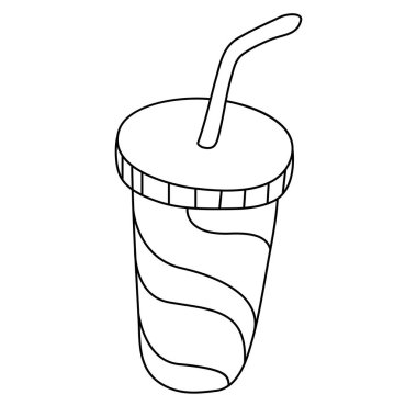 Meşrubat Kupası saman vektör simgesi olan. 