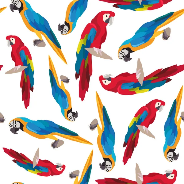 Seamless colorful tropical pattern with parrot bird. — Stock Vector