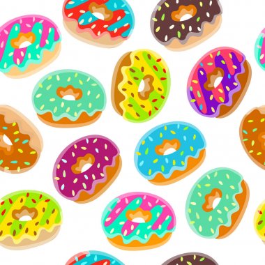 renkli donut ile Seamless Modeli.