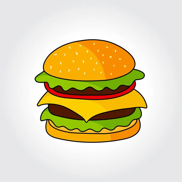 Hamburger vektör simgesi. — Stok Vektör