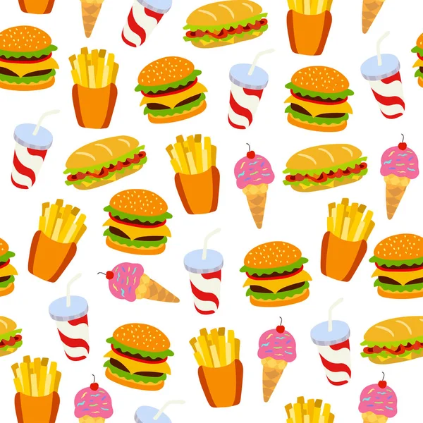 Fast food patroon. — Stockvector