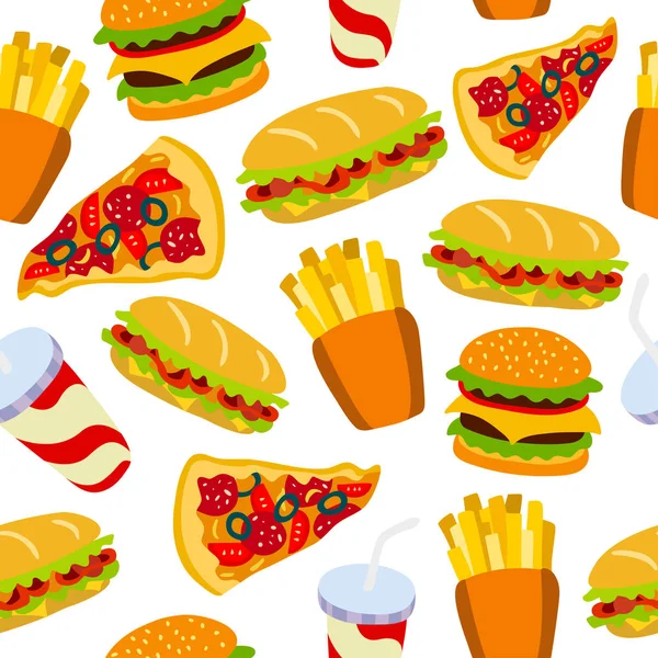 Fast food patroon. — Stockvector