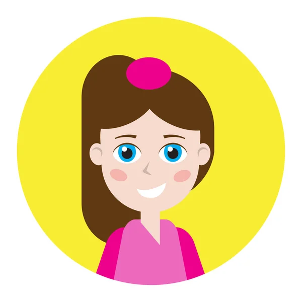 Icono femenino para avatar . — Vector de stock