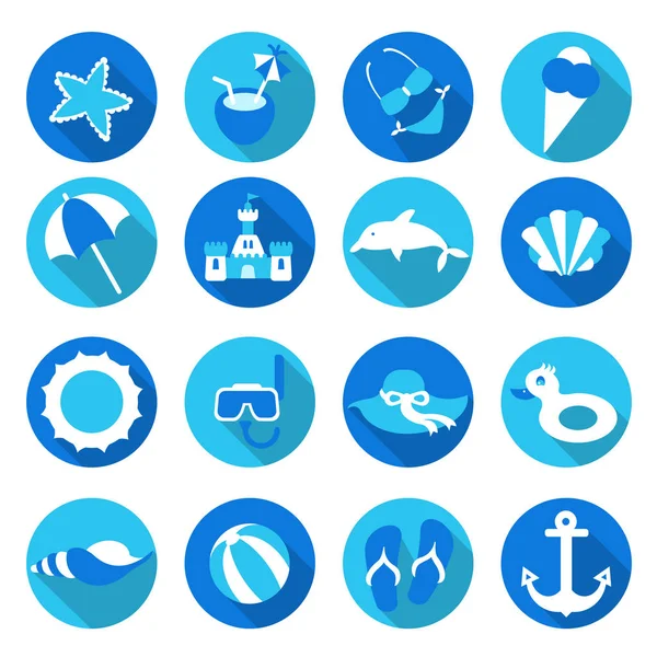 Set of beach icons. — Stock Vector